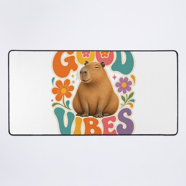 Item preview, RESPECT THE CAPYBARA Good Vibes Capybara Retro Design - Groovy 70s Style Illustration designed and sold by Uglyandcute.