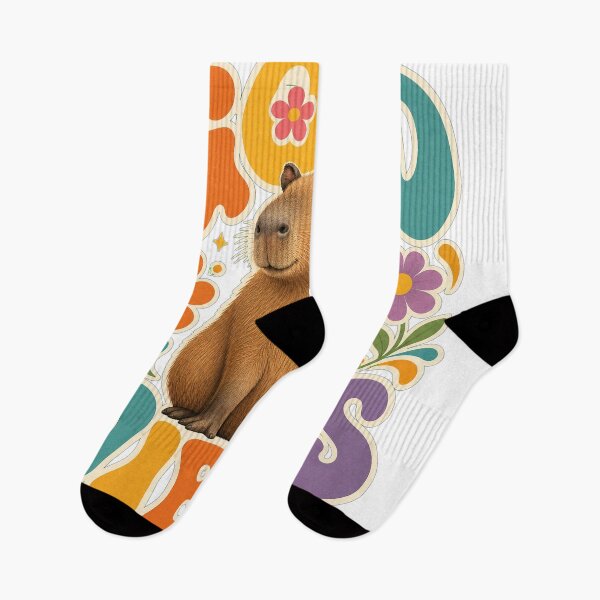 Item preview, RESPECT THE CAPYBARA Good Vibes Capybara Retro Design - Groovy 70s Style Illustration designed and sold by Uglyandcute.