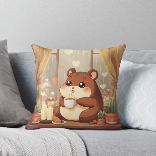 Item preview, Cute Rainy Day Hamster Café | Cozy Latte Kawaii Sticker designed and sold by Stylestickers55.