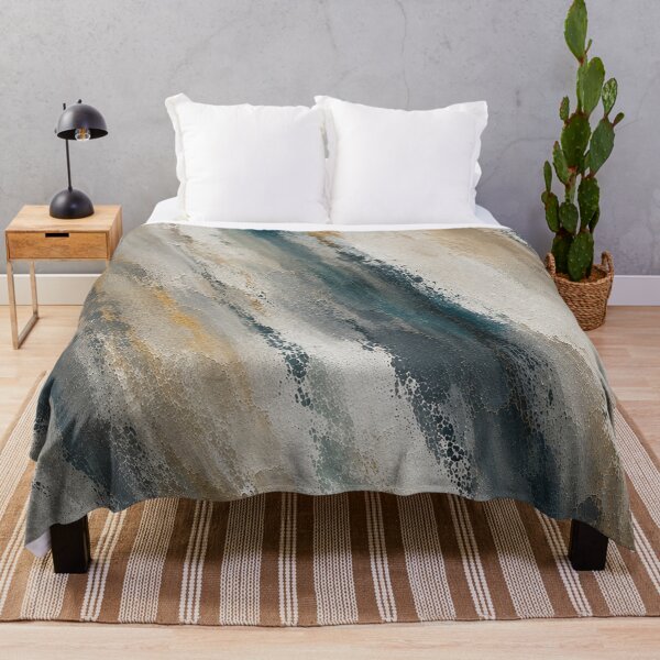 Item preview, Fluid Abstract Ocean Waves with Gold Accents designed and sold by Ingorgia Studio.