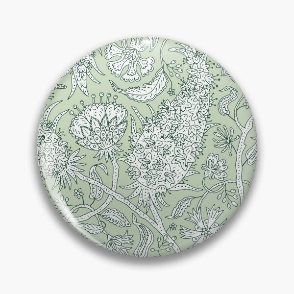 Item preview, Vintage Paisley Jacobean Pattern | Floral Chintz Sage Green White designed and sold by paldronma.