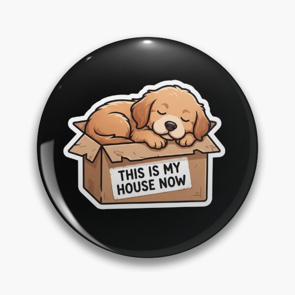 Item preview, Sleeping Golden Retriever Puppy In Cardboard Box House designed and sold by Owcomm.