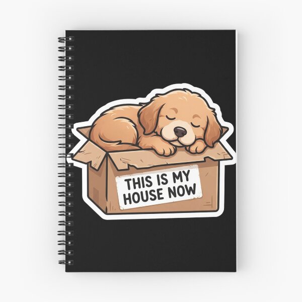 Item preview, Sleeping Golden Retriever Puppy In Cardboard Box House designed and sold by Owcomm.