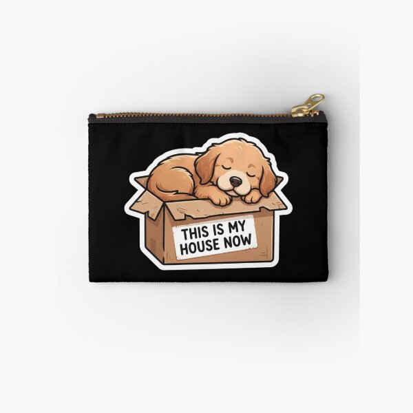 Item preview, Sleeping Golden Retriever Puppy In Cardboard Box House designed and sold by Owcomm.