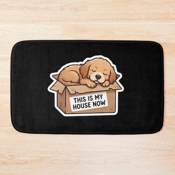 Item preview, Sleeping Golden Retriever Puppy In Cardboard Box House designed and sold by Owcomm.