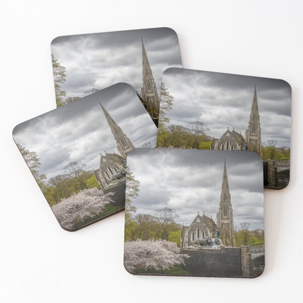 Item preview, St. Alban's Church in Copenhagen with Cherry Blossoms designed and sold by jrtwynam.