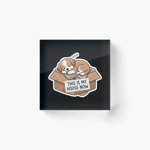 Item preview, Cute Sleeping Puppy In Cardboard Box designed and sold by Owcomm.