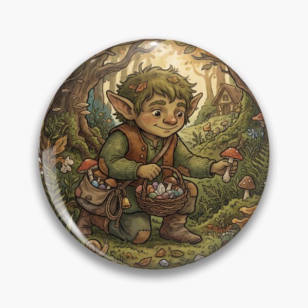 Item preview, Goblincore Mushroom Collector Illustration Sticker designed and sold by Magimel.
