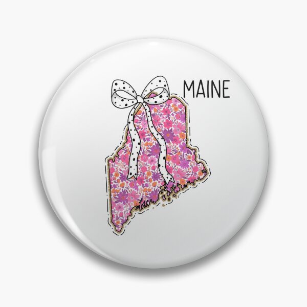 Item preview, Cute Maine Floral Map Graphic Coquette Bow Design designed and sold by Paper Drip.
