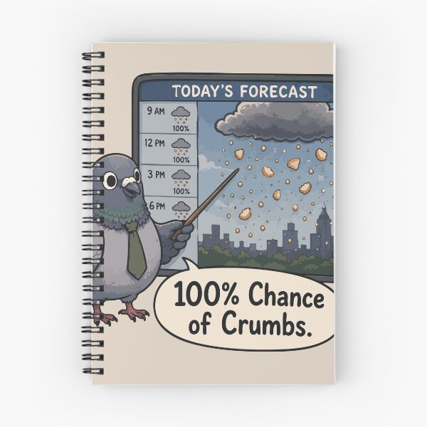 Item preview, 100% Chance of Crumbs Funny Pigeon Weather Forecast Sticker Bird Lover Gift designed and sold by SimplePoDesign.