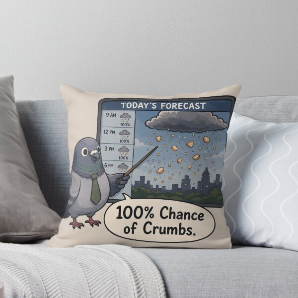 Item preview, 100% Chance of Crumbs Funny Pigeon Weather Forecast Sticker Bird Lover Gift designed and sold by SimplePoDesign.
