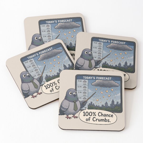 Item preview, 100% Chance of Crumbs Funny Pigeon Weather Forecast Sticker Bird Lover Gift designed and sold by SimplePoDesign.
