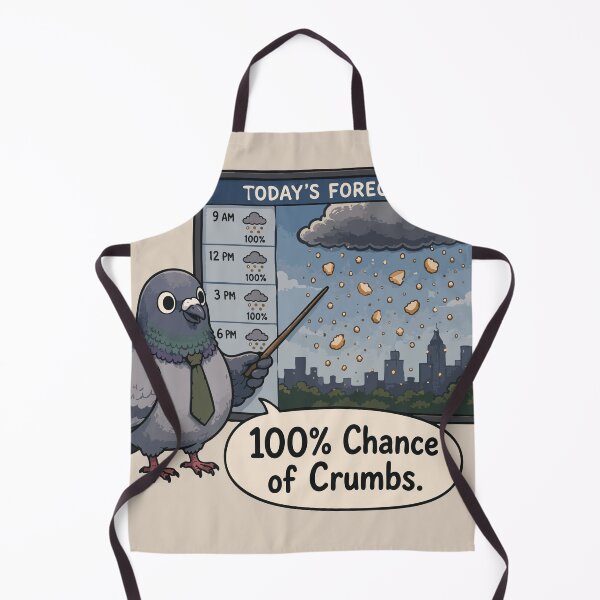 Item preview, 100% Chance of Crumbs Funny Pigeon Weather Forecast Sticker Bird Lover Gift designed and sold by SimplePoDesign.