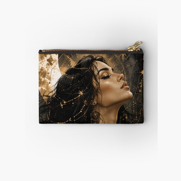 Item preview, Celestial Woman Crescent Moon Gold Stars designed and sold by ⭐ AURA STUDIO.