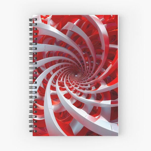 Item preview, Spiral Vortex in Red and White  designed and sold by Vicky Brago-Mitchell®.