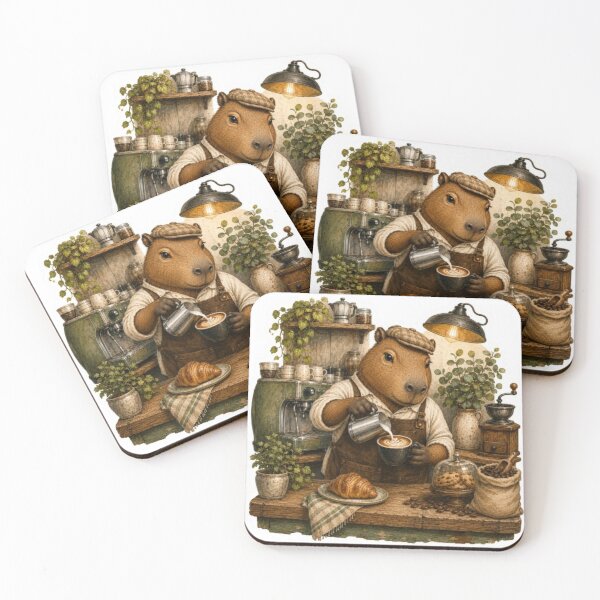 Item preview, Barista Capybara Making Latte Art designed and sold by Snurly.