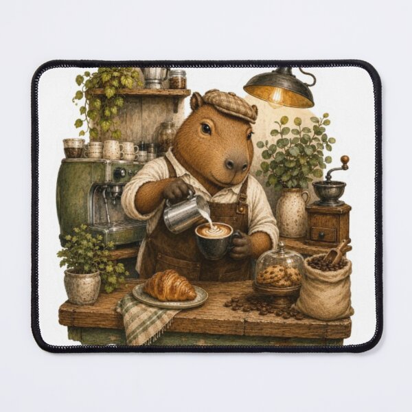 Item preview, Barista Capybara Making Latte Art designed and sold by Snurly.
