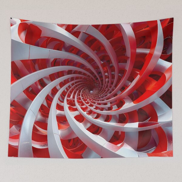 Item preview, Spiral Vortex in Red and White  designed and sold by Vicky Brago-Mitchell®.