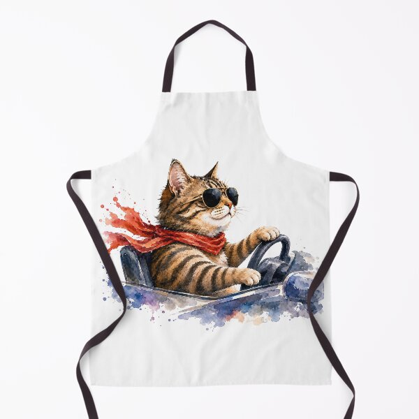Item preview, Cool Cat Driving Watercolor – Funny Sunglasses Cat Car Meme designed and sold by lvlupthreads.