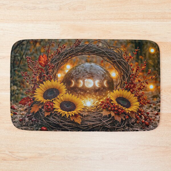 Item preview, Sunflowers and Moon Phases Wicca inspired Fall Equinox designed and sold by Stephanie Laird.