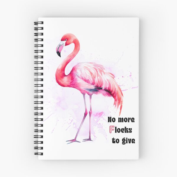 Item preview, No More Flocks To Give Watercolor Flamingo Cotton T-Shirt, Sassy Flamingo Tee, Funny Women Shirt designed and sold by ZenfiniteDesign.