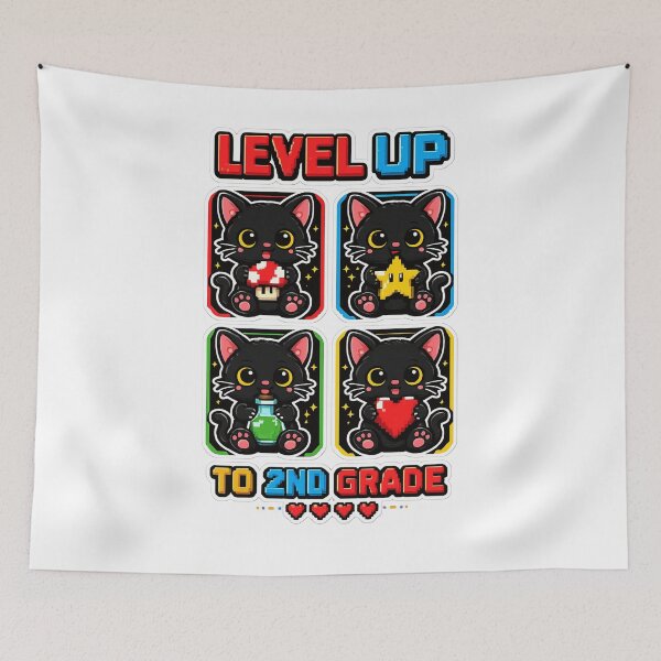 Item preview, Level Up To 2nd Grade Gamer Cat Design designed and sold by ZAKE-store.