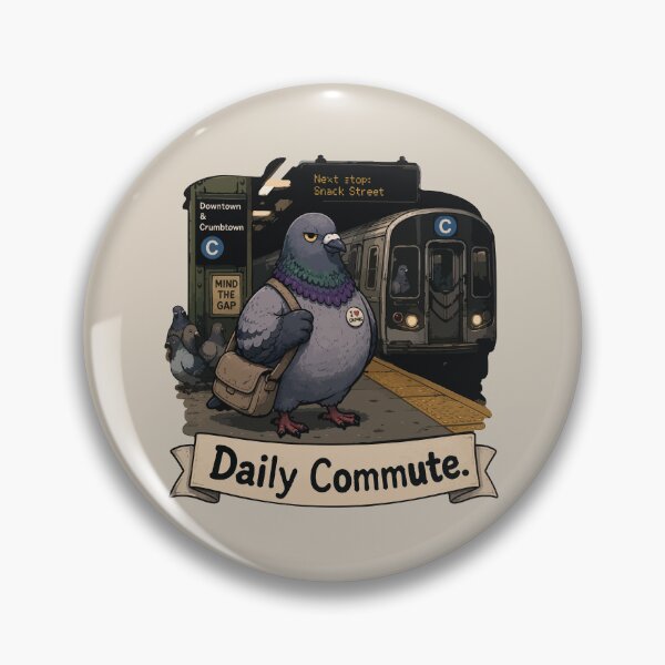 Item preview, Daily Commute Funny Pigeon Subway Sticker City Bird Urban Wildlife Gift designed and sold by SimplePoDesign.
