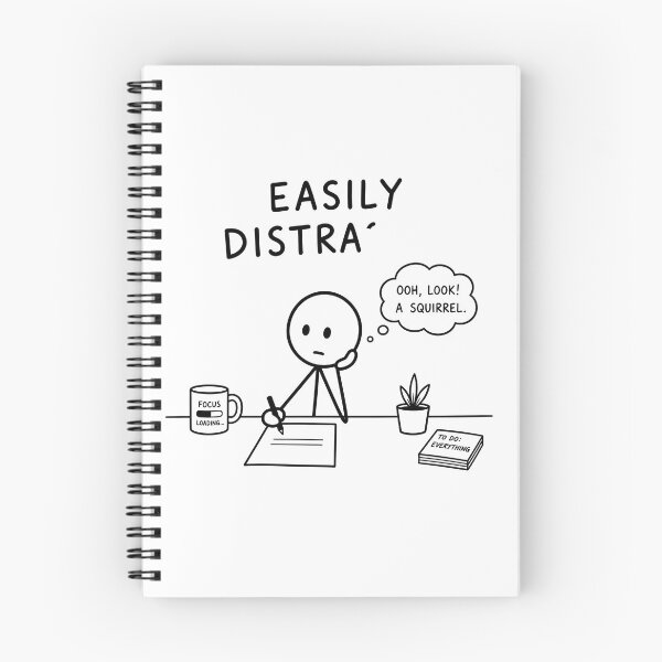 Item preview, Easily Distra' | Funny ADHD T-Shirt | Easily Distracted Humor | Neurodivergent Gift designed and sold by OkKafka.
