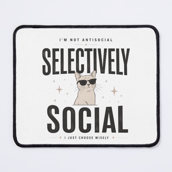 Item preview, Selectively Social Introvert Cat designed and sold by Echoes of Lion Studio.