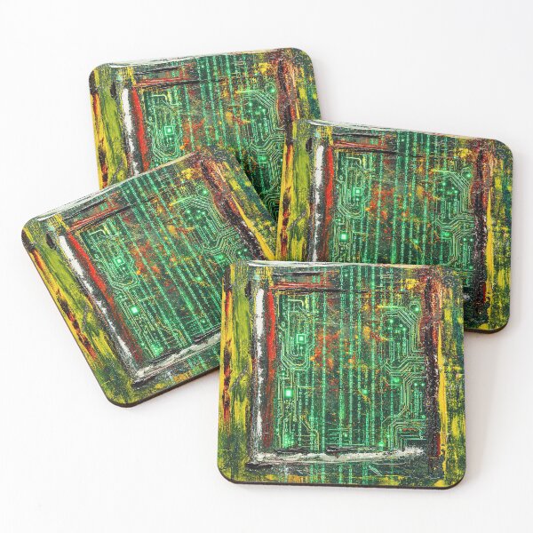 Item preview, Abstract Cyberpunk Green Canvas designed and sold by Ingorgia Studio.