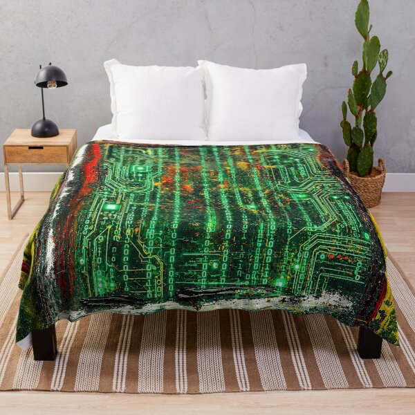 Item preview, Abstract Cyberpunk Green Canvas designed and sold by Ingorgia Studio.