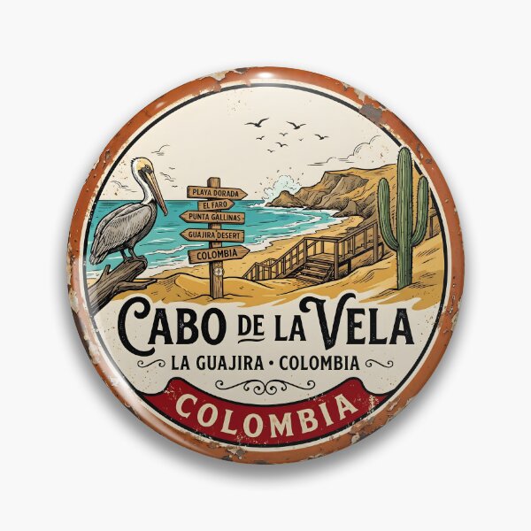 Item preview, Cabo de la Vela — Vintage Kitesurfing Cape Badge Colombia designed and sold by ColombianaShop.