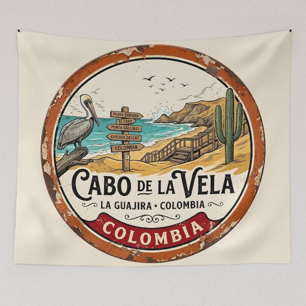 Item preview, Cabo de la Vela — Vintage Kitesurfing Cape Badge Colombia designed and sold by ColombianaShop.