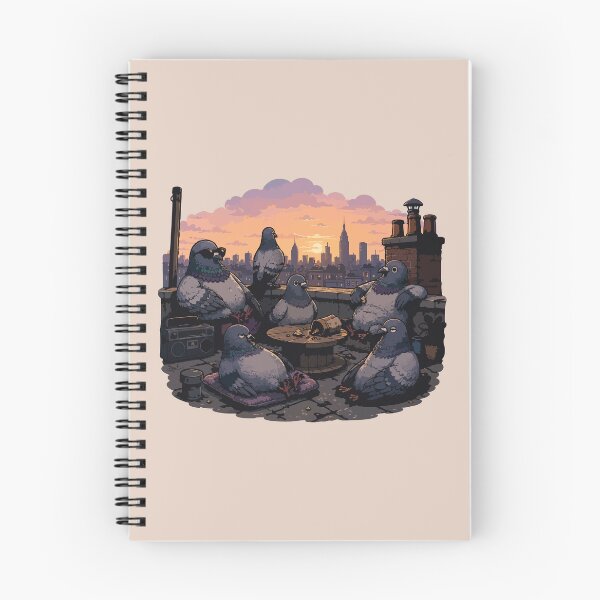 Item preview, Pigeon Rooftop Club Funny Urban Bird Sticker City Pigeon Sunset Gift designed and sold by SimplePoDesign.