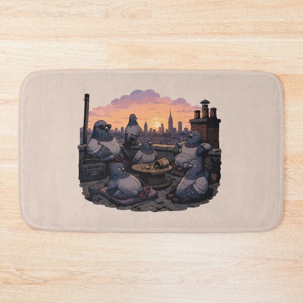Item preview, Pigeon Rooftop Club Funny Urban Bird Sticker City Pigeon Sunset Gift designed and sold by SimplePoDesign.