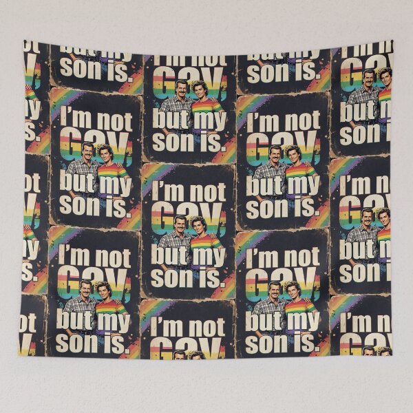 Item preview, I'm Not Gay, But My Son Is – Vintage Retro Pride Support Poster designed and sold by ZhivanCrimson.