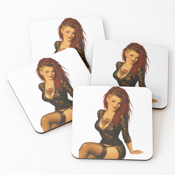 Item preview, Rock Rebel Pin-Up | Original Gothic Vintage Rock Girl Illustration designed and sold by Cosplayvintage.