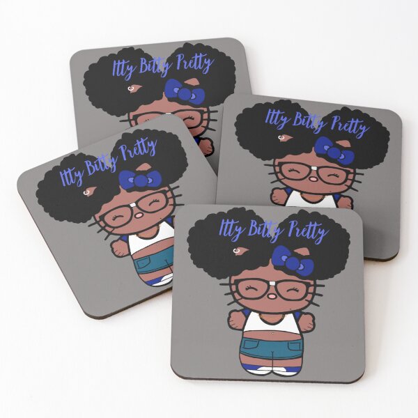Item preview, Black Girl Hello Kitty Inspired Kawaii Character | Cute Natural Hair Illustration  designed and sold by MsGoldenCreates.