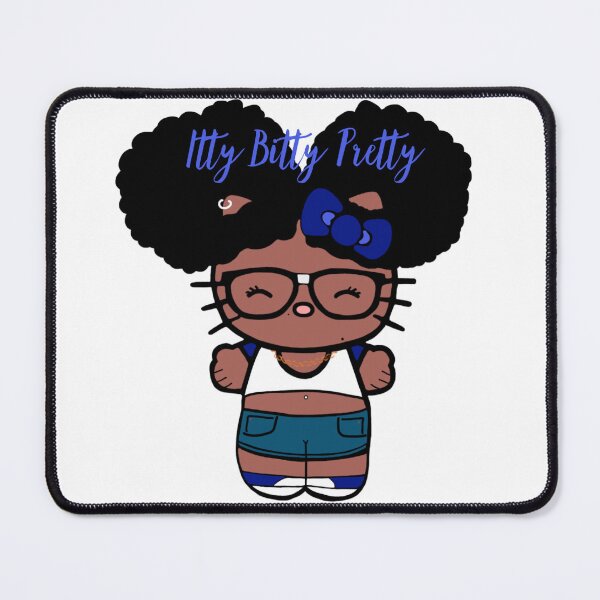 Item preview, Black Girl Hello Kitty Inspired Kawaii Character | Cute Natural Hair Illustration designed and sold by MsGoldenCreates.