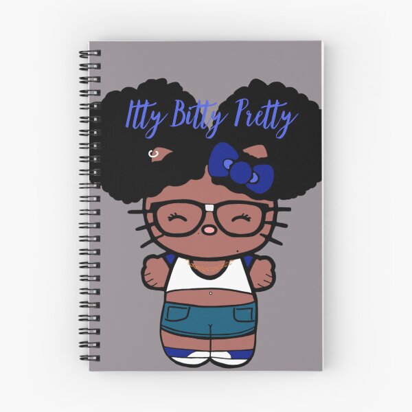 Item preview, Black Girl Hello Kitty Inspired Kawaii Character | Cute Natural Hair Illustration  designed and sold by MsGoldenCreates.
