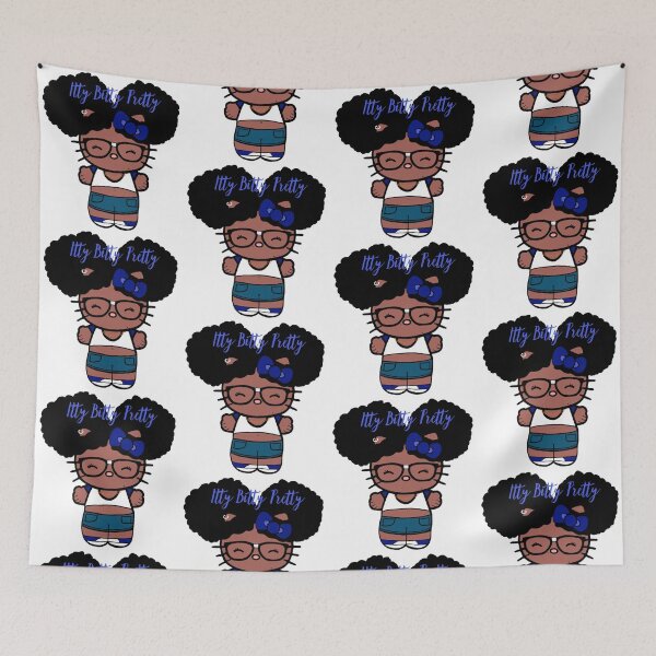 Item preview, Black Girl Hello Kitty Inspired Kawaii Character | Cute Natural Hair Illustration  designed and sold by MsGoldenCreates.