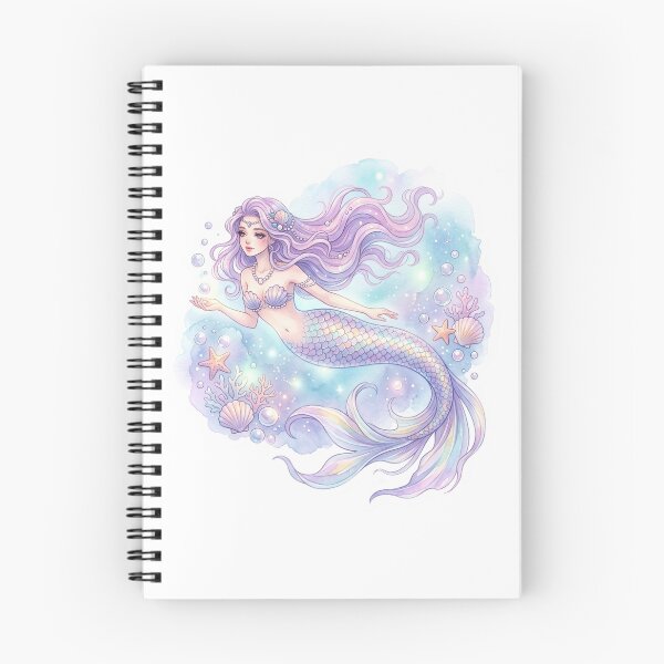 Item preview, Watercolor-style lilac mermaid in pastel tones designed and sold by Magimel.