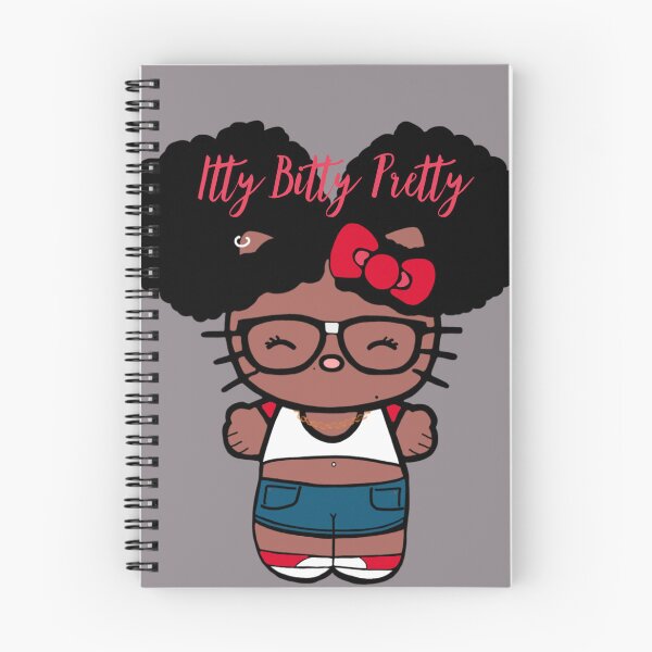 Item preview, Black Girl Hello Kitty Inspired Kawaii Character | Cute Natural Hair Illustration  designed and sold by MsGoldenCreates.