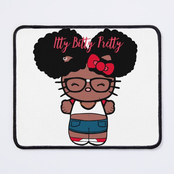 Item preview, Black Girl Hello Kitty Inspired Kawaii Character | Cute Natural Hair Illustration  designed and sold by MsGoldenCreates.
