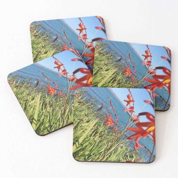 Item preview, orange crocosmia and Ocean designed and sold by DuffysCreations.