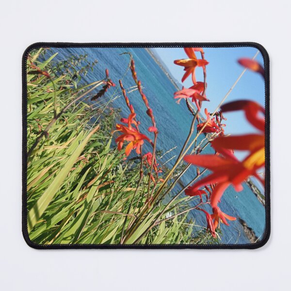Item preview, orange crocosmia and Ocean designed and sold by DuffysCreations.