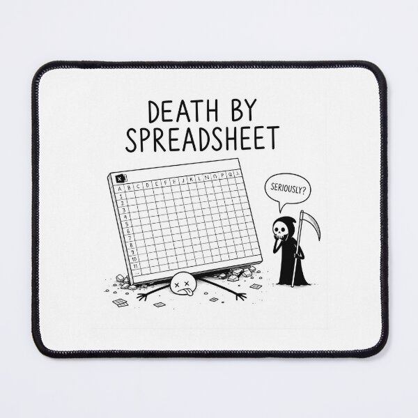 Item preview, Death by Spreadsheet | Funny Office Humor Stick Figure T-Shirt designed and sold by OkKafka.