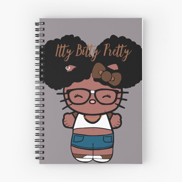 Item preview, Black Girl Hello Kitty Inspired Kawaii Character | Cute Natural Hair Illustration  designed and sold by MsGoldenCreates.