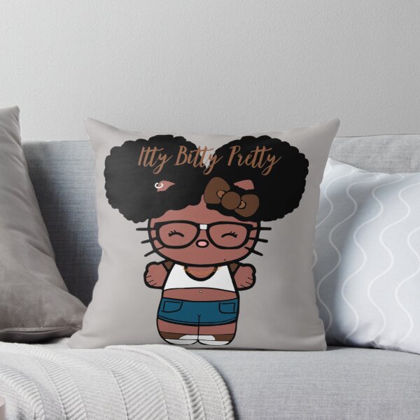 Item preview, Black Girl Hello Kitty Inspired Kawaii Character | Cute Natural Hair Illustration  designed and sold by MsGoldenCreates.