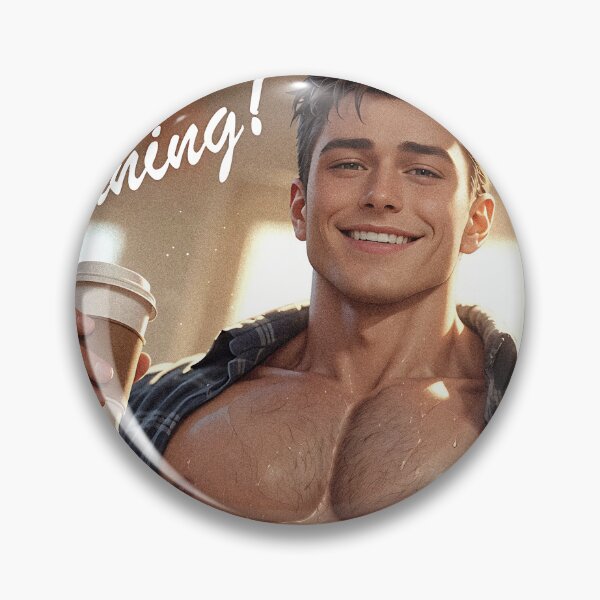Item preview, Good Morning! Handsome Man with Coffee – Cozy Morning Greeting designed and sold by ZhivanCrimson.